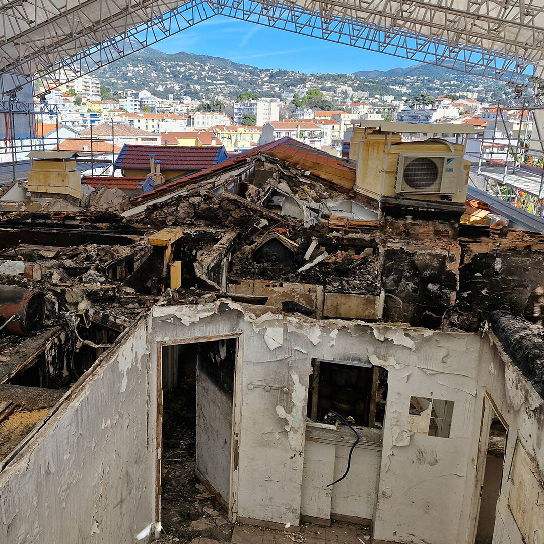 Incendie en copropriété à Nice Eden Palais - chantier